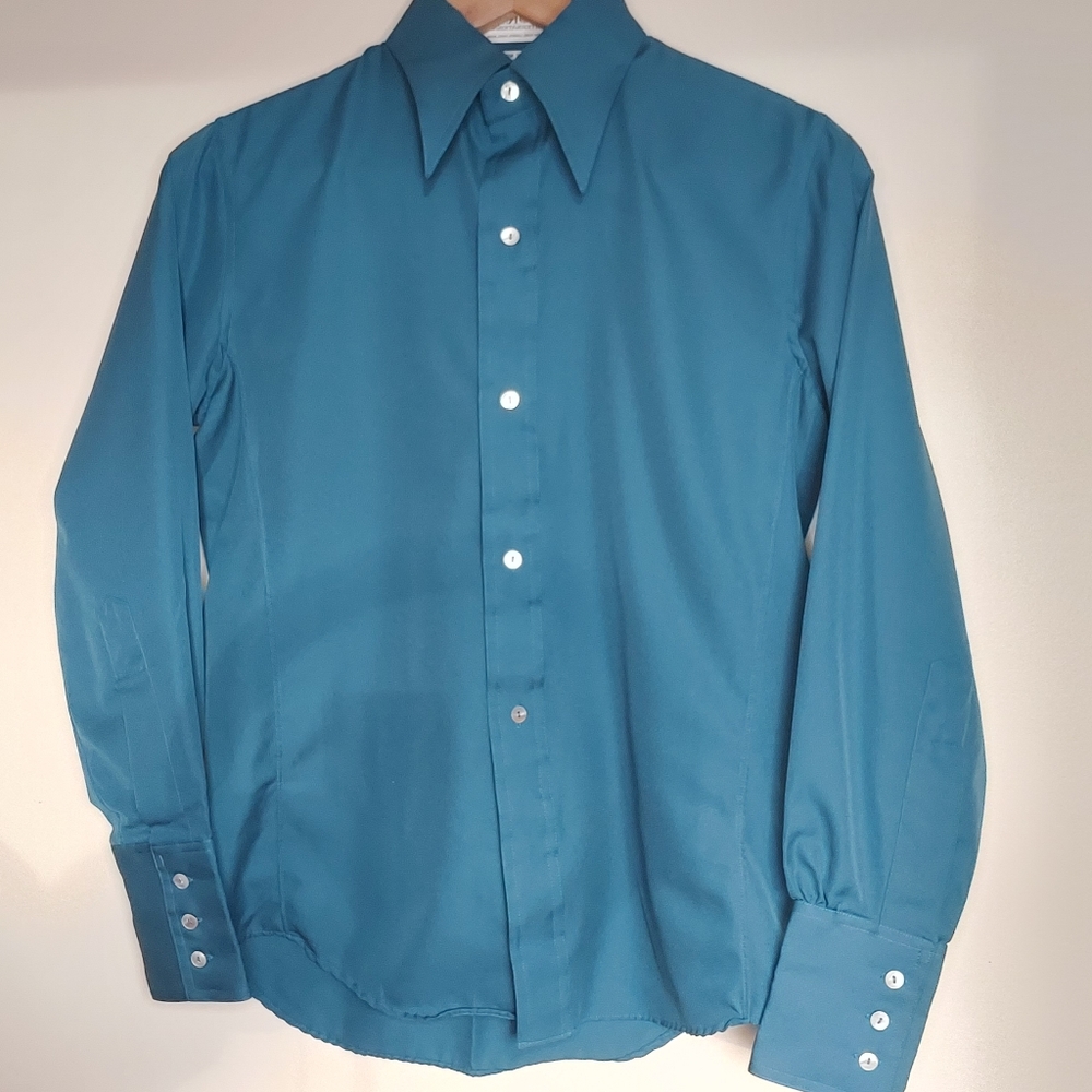 Vintage 70s dagger collar blouse